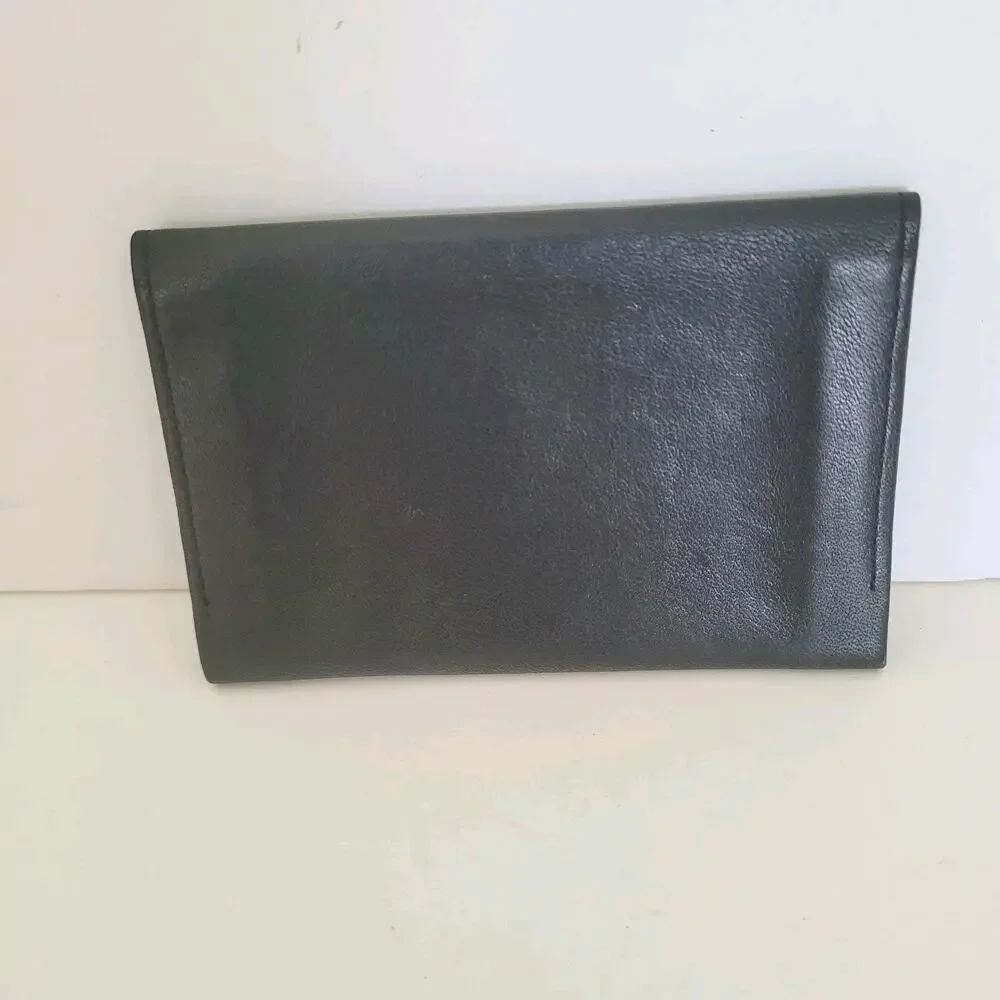 Dunhill‎ Designer Card Wallet Black Bifold Leather Folding Small Logo Vintage